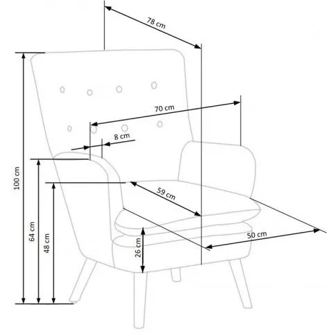Szczegółowe zdjęcie nr 6 produktu Zielony fotel wypoczynkowy do pokoju - Garola