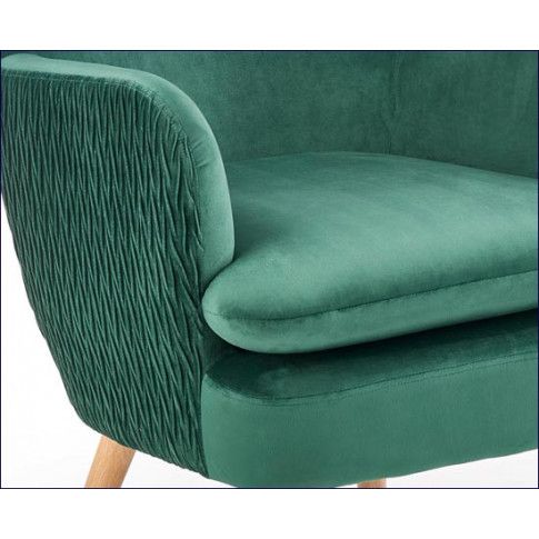 Zdjęcie welurowy tapicerowany fotel pikowany Velma - sklep Edinos.pl