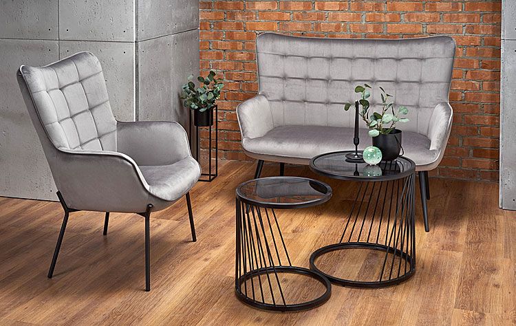 Produkt Musztardowy fotel wypoczynkowy do salonu - Zefir 2X