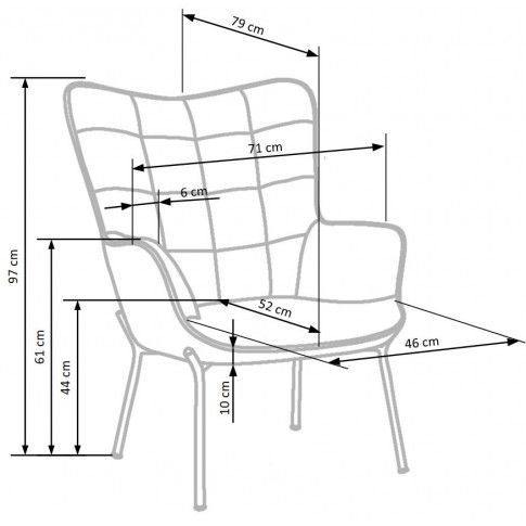 Szczegółowe zdjęcie nr 5 produktu Tapicerowany fotel wypoczynkowy Zefir 2X - popiel
