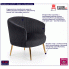 Fotografia Kubełkowy Fotel muszelka Royal - czarny z kategorii Fotele