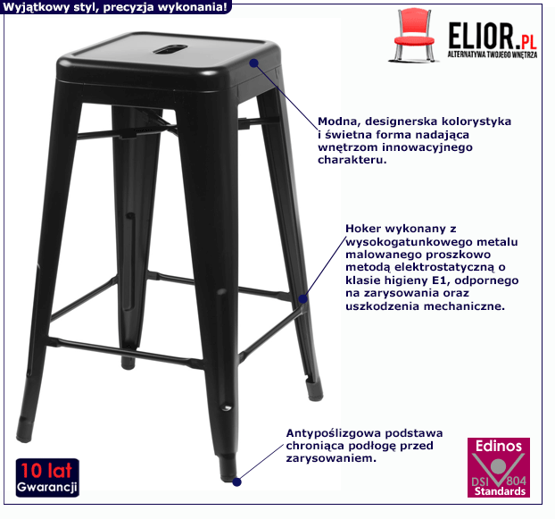 Czarny hoker Klixi - industrialny