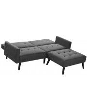 Rozkładana pikowana sofa+ Lanila - popielata w sklepie Edinos.pl