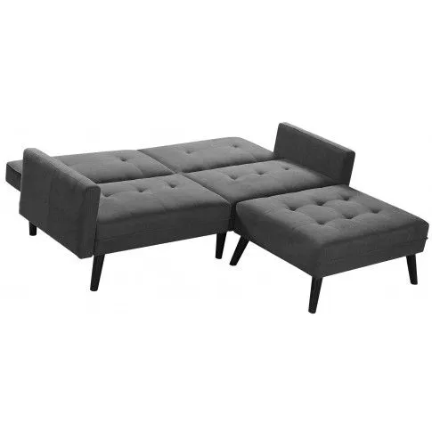 Zdjęcie produktu Rozkładana pikowana sofa+ Lanila - popielata.