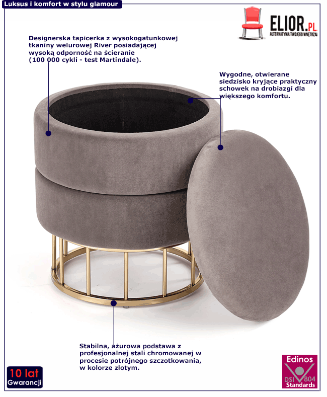 Okrągła pufa Edisos