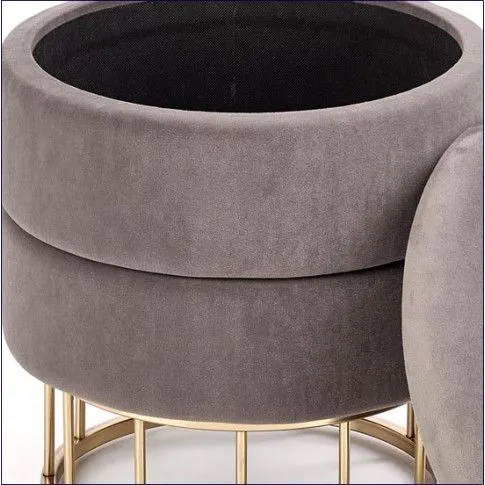 Zdjęcie okrągła pufa aksamitna do salonu Edisos | Edinos.pl