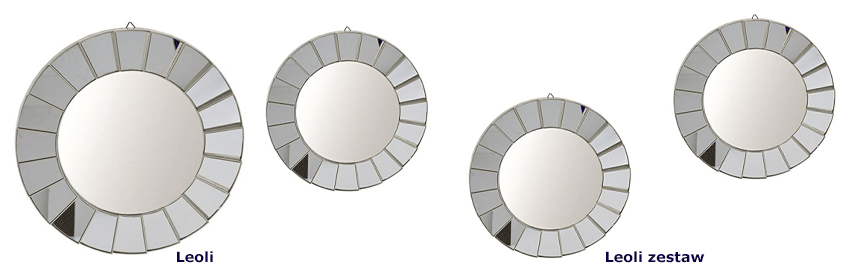 Okrągłe lustra Leni - glamour