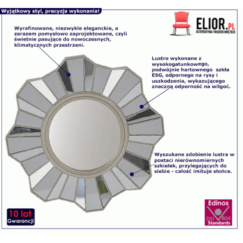 Fotografia Lustro w stylu glamour Kaso - okrągłe z kategorii Lustra