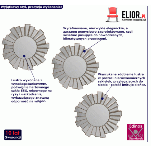 Fotografia Zestaw okrągłych luster w stylu glamour - Johnny z kategorii Lustra