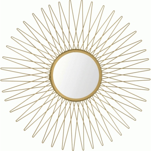 Zdjęcie produktu Stylowe okrągłe złote lustro glamour - Orea.