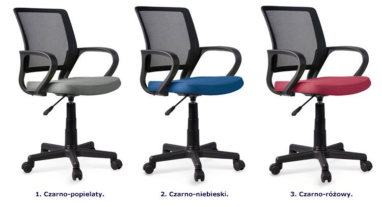 Produkt Fotel obrotowy do biurka Lorete - czarny + ciemny róż