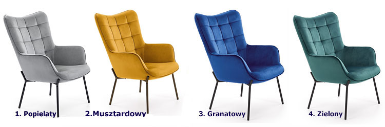 Produkt Musztardowy fotel wypoczynkowy do salonu - Zefir 2X - zdjęcie numer 2