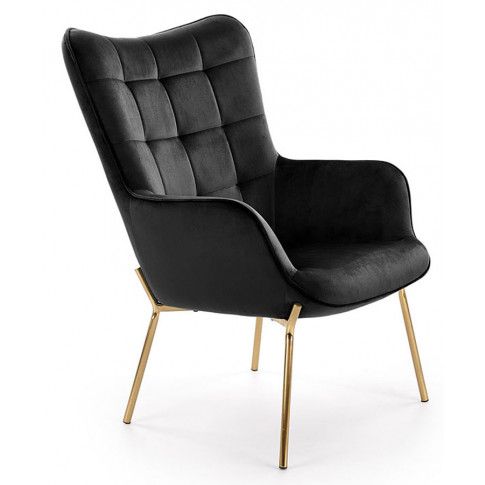 Zdjęcie produktu Pikowany fotel do sypialni Zefir 3X - czarny.