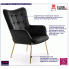 Fotografia Pikowany fotel do sypialni Zefir 3X - czarny z kategorii Fotele