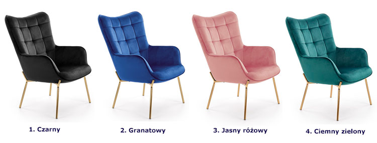 Produkt Fotel w stylu glamour Adis 3X - granatowy - zdjęcie numer 2