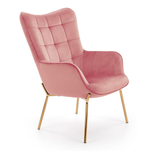 Zdjęcie produktu Wypoczynkowy fotel pikowany Zefir 3X - jasny róż.