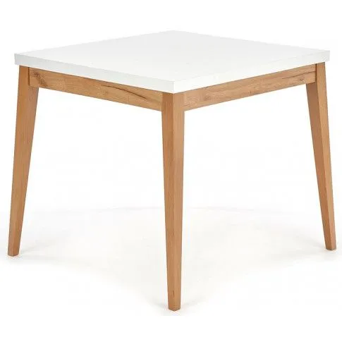 Szczegółowe zdjęcie nr 4 produktu Skandynawski stół Clares - biały + dąb craft