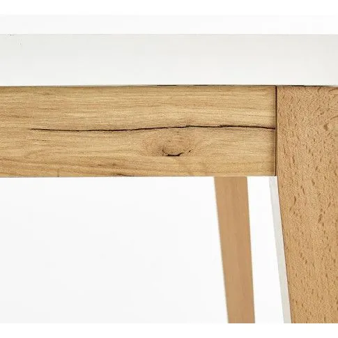 Szczegółowe zdjęcie nr 6 produktu Skandynawski stół Clares - biały + dąb craft