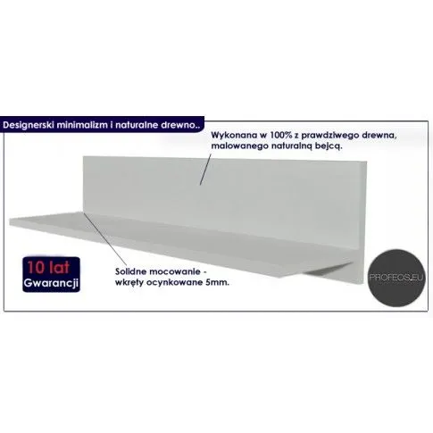 Fotografia Drewniana półka ścienna Linex 80 cm - 12 kolorów z kategorii Półki ścienne