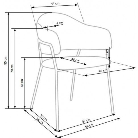 Szczegółowe zdjęcie nr 4 produktu Nowoczesne krzesło tapicerowane Miloni - jasny popiel