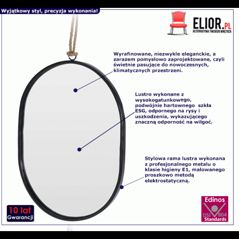 Fotografia Loftowe lustro Simone - owalne z kategorii Lustra