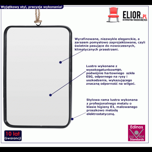 Fotografia Loftowe lustro Simone - prostokątne z kategorii Lustra