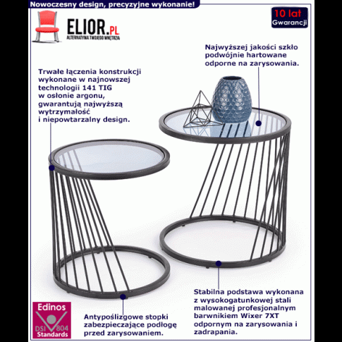 Fotografia Zestaw stolików szklanych Beluno z kategorii Salon