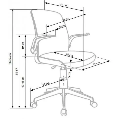 Szczegółowe zdjęcie nr 5 produktu Fotel obrotowy do biura Kenzo - czarny