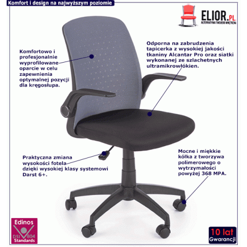 Fotografia Biurowy fotel obrotowy Meggi - czarny + popiel z kategorii Strona główna