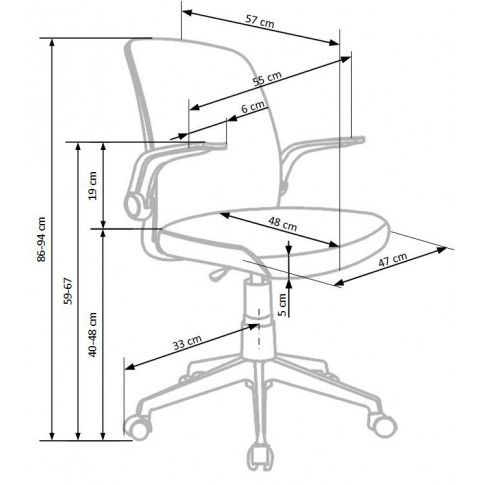 Szczegółowe zdjęcie nr 4 produktu Biurowy fotel obrotowy Kenzo - czarny + popiel