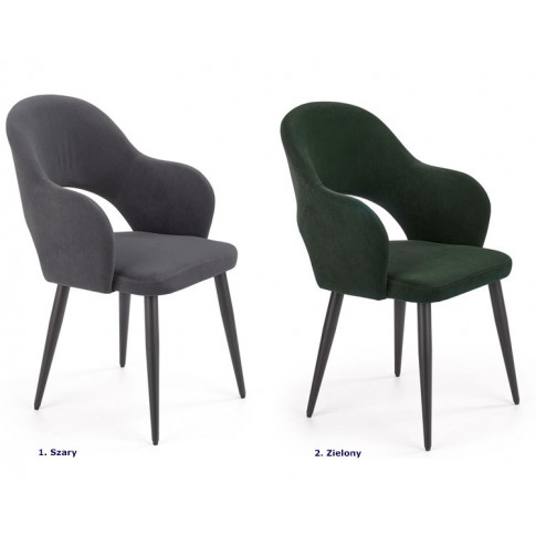Szczegółowe zdjęcie nr 5 produktu Welurowe krzesło typu ludwik Ofelio - ciemnozielone