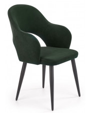 Welurowe krzesło typu ludwik Ofelio - ciemnozielone w sklepie Edinos.pl