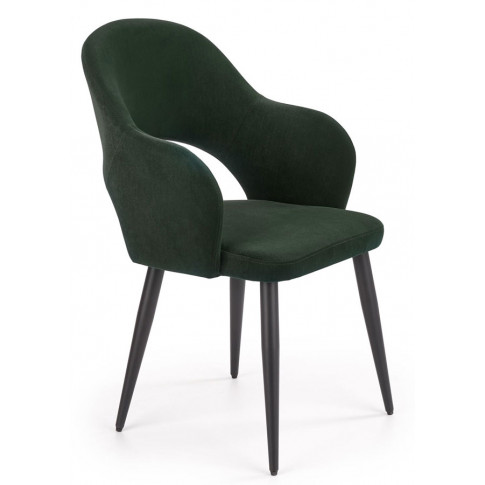 Zdjęcie produktu Welurowe krzesło typu ludwik Ofelio - ciemnozielone.