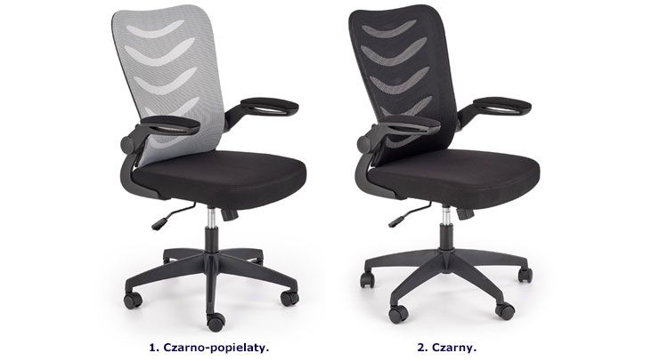 Produkt Fotel biurowy tapicerowany Lanac - czarny + popiel