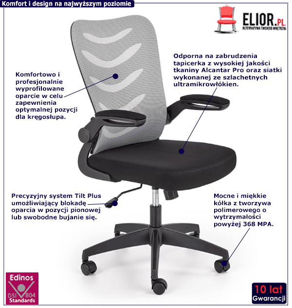 Tapicerowane krzesło Malika popiel