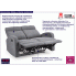 Fotografia Podwójna sofa rozkładana Bover 3X - popielata z kategorii Salon