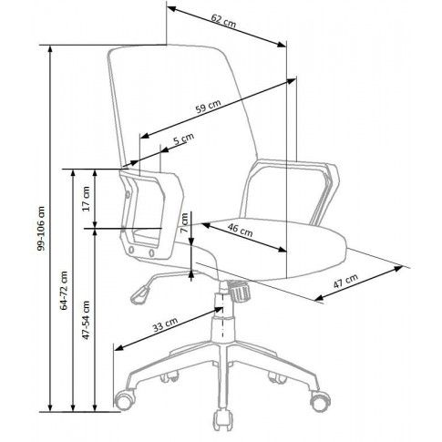 Szczegółowe zdjęcie nr 4 produktu Minimalistyczny fotel biurowy Conan - popielaty + biały