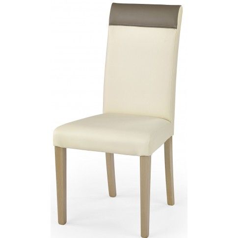 Zdjęcie produktu Krzesło drewniane tapicerowane Devon - kremowe.