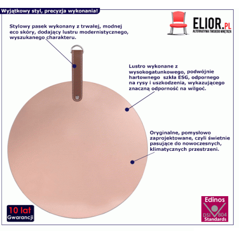 Fotografia Różowe lustro Tabita - okrągłe z kategorii Lustra