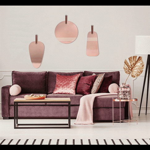 Zdjęcie srebrne lustro Tabita okrągłe do przedpokoju | Edinos.pl