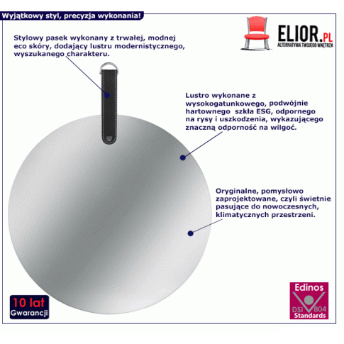 Fotografia Srebrne lustro Tabita - okrągłe z kategorii Lustra