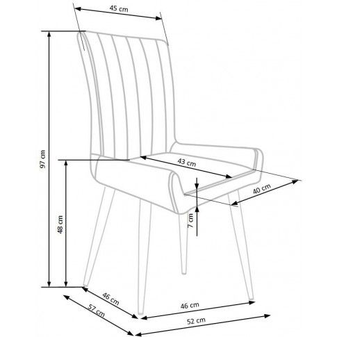 Szczegółowe zdjęcie nr 4 produktu Tapicerowane krzesło Maroco - ciemny popiel