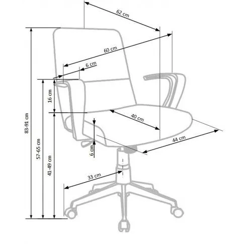 Zdjęcie biurowy fotel do komputera Emra popielaty | Edinos.pl