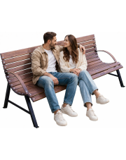 Retro ławka do ogrodu orzech - Alexis 200 cm w sklepie Edinos.pl