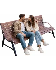 Retro ławka do ogrodu orzech - Alexis 200 cm w sklepie Edinos.pl