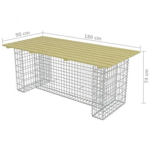 Szczegółowe zdjęcie nr 4 produktu Stół ogrodowy Matte ze stalowym gabionem