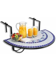 Niebiesko-biały stolik balkonowy - Alma w sklepie Edinos.pl