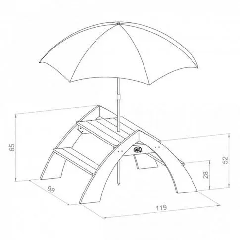 Szczegółowe zdjęcie nr 6 produktu AXI Dziecięcy stół piknikowy Ovra, szaro-biały, A031.021.00