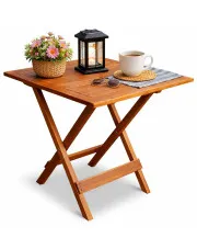 Brązowy drewniany stolik ogrodowy - Besta w sklepie Edinos.pl