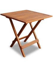 Brązowy drewniany stolik ogrodowy - Caden